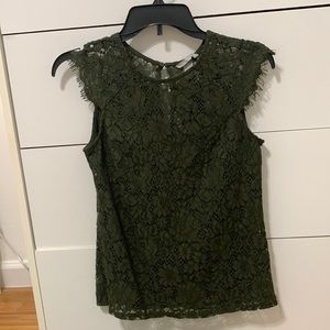 Olive lace work shirt